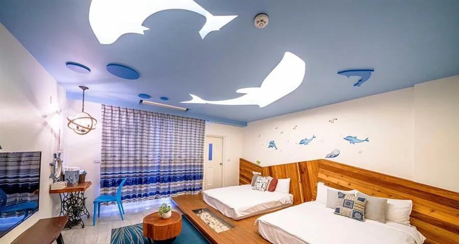 星湖森活｜海洋圖案的客房